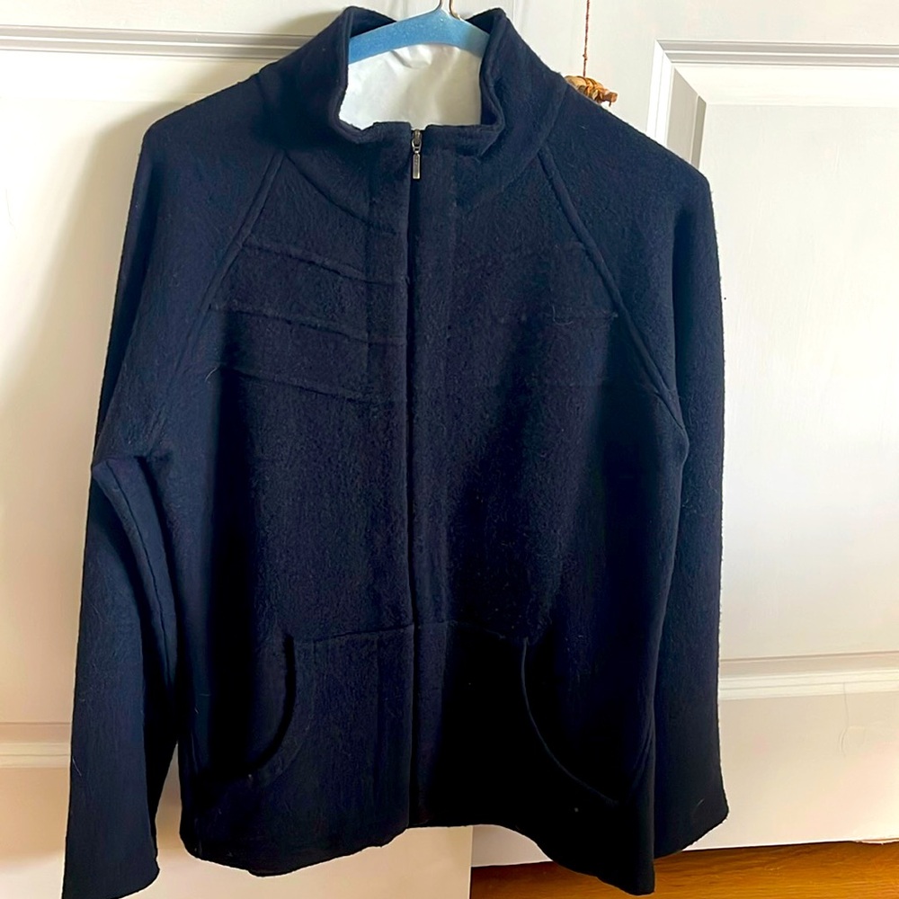Isis Boiled Wool Zip Sweater Jacket Size M